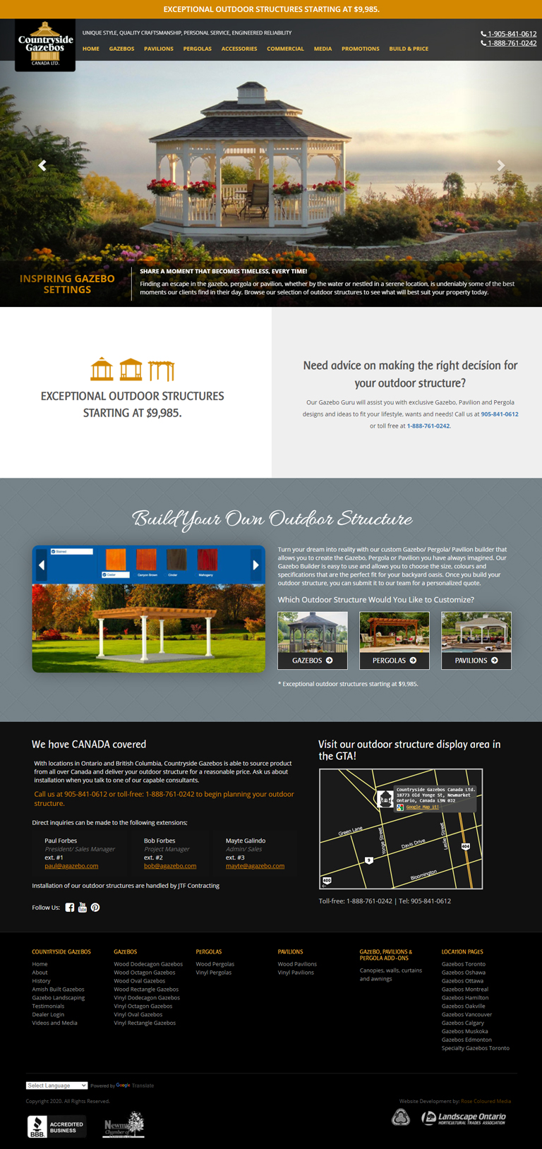 Countryside Gazebos Website Design
